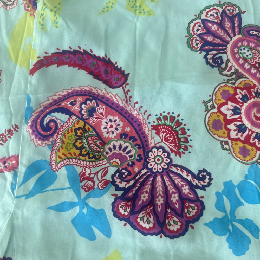 Vintage Y2K Nygard Collection Paisley Silk Midi Skirt Flared Godet 12 Aqua Blue - Picture 6 of 7